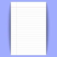 Notebook paper with paper lines background vector