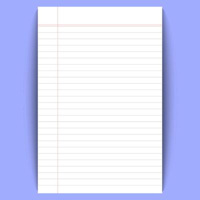 Notebook paper with paper lines background vector