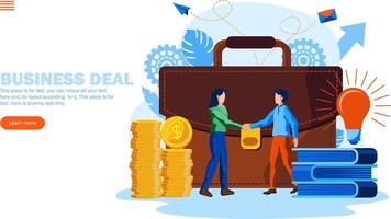 business deal for idea and knowledge with money vector illustration concept