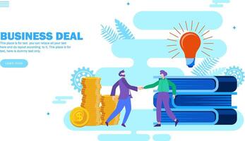 business deal for idea and knowledge with money for growth vector