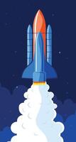 missile launch, missile in sky  vector illustration