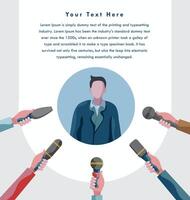 press answering businessman layout design vector