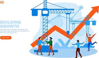 team building growth with up arrow vector illustration concept