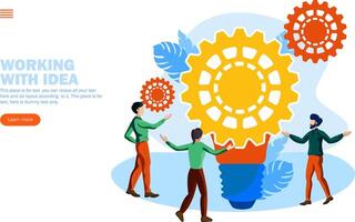 team working with idea vector illustration concept
