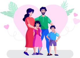 loving family standing together vector