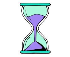 hand drawn sand hourglass isolated vector