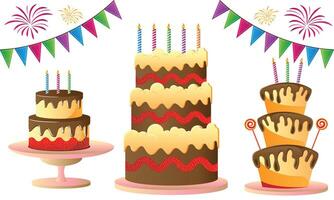 cumpleaños pastel para celebracion vector