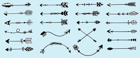 tribal boho style decorative arrows vector