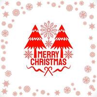 merry christmas wishes greetings on white background with snowflakes vector