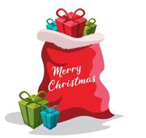 santa claus gift  bag vector