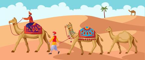 Journey in rajasthan with camel vector