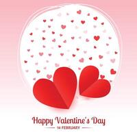 happy valentines day greeting with hearts design vector