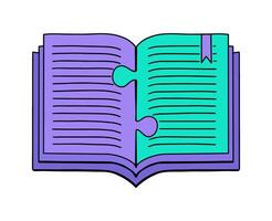 open book jigsaw puzzle vector