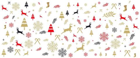 merry christmas elements in decorative background vector