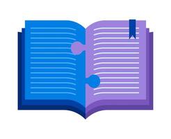 open book jigsaw puzzle vector