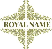 luxurious floral royal logo text design vector