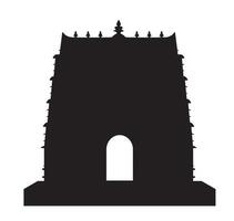 south indian temple silhouette vector