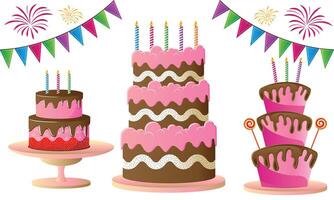 cumpleaños pastel para celebracion vector