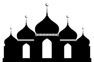 islamic structure praying place mosque silhouette vector