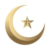 golden moon of eid ramadan holy month isolated vector