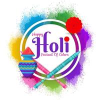 colorful happy holi hindu festival celebration greeting with color splash vector