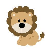 Lion baby vector with fun