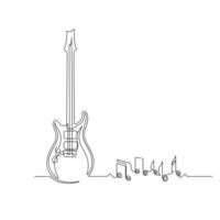 Guitar VECTOR OUTLINE WITH MUSIC