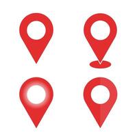 Location pin multiple styles set. Vector you are here gps navigation map pointer. Half shadow location pins. Location pin gradient set 3d red location pin collection vector illustration.