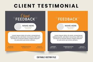 Customer feedback review or testimonial design with black and yellow color. Customer service feedback template. customer feedback review or testimonial layout template for websites business. vector