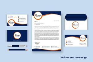 Corporate Identity design on stationery items. vector