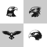 Logo of eagle or hawk icon set isolated vector silhouette design