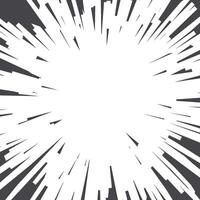 Manga speed lines effect. Anime comic radial burst background. Light rays power splash. Vector black stripes abstract perspective template.