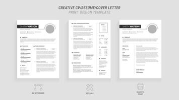 Present yourself professionally with our Minimal Resume, Cover Letter Page Set. Featuring a clean, modern design with a dark sidebar. Ideal for business job applications and multipurpos vector