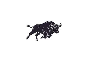 Aggressive Bull Logo Icon. Premium Vector Design Illustration. black Bull logo on background