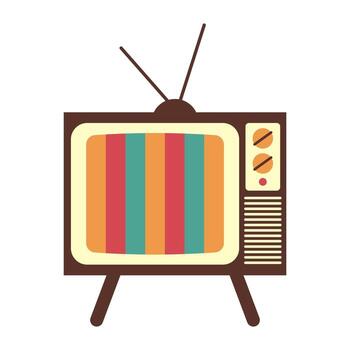 retro color televisor. vector ilustración en 90s estilo en un blanco antecedentes.