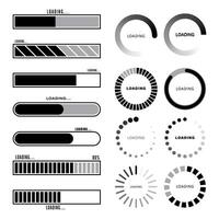 Vector set technology futuristic loading bar cyberpunk design element.