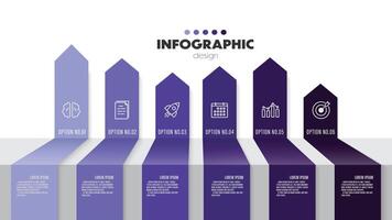 Vector infographics template for diagrams, graphs, presentations and business concept charts with 6 options.