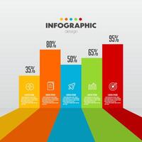 Vector infographics template colorful for diagrams, graphs, presentations and business concept charts with 5 options.