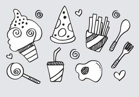 Fast Food Doodle. Icons Hand Drawn.Hand drawing styles Fast food menu.Restaurant Menu. vector