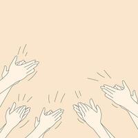 Human hands clapping banner with text place concept vector