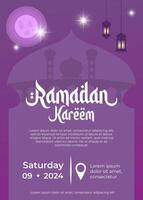 Ramadán kareem volante. Ramadán kareem conjunto de carteles o invitaciones diseño. vector