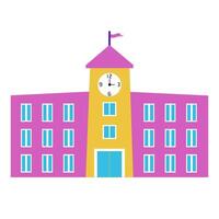 school building with clock vector