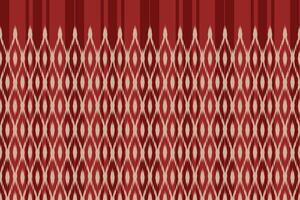 Geometric Ethnic Oriental Gold Ikat Seamless Pattern on Burgundy Red Background.  Vector Illustration Embroidery Style for Background and Wallpaper.