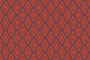 Geometric Ethnic Oriental Ikat Seamless Pattern on Purple Background.  Vector Illustration Embroidery Style.  Design for fabric, textile, carpet, wrapping, wallpaper, and background