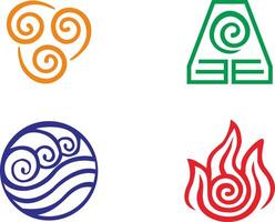 this a four symbol country of avatar vector