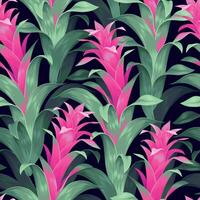 Seamless pattern with exotic flowers and leaves vector