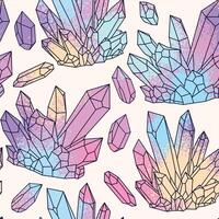 Vector seamless pattern with vibrant crystal gems