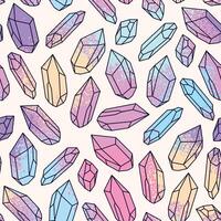 Vector seamless pattern with vibrant crystal gems