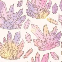 Vector seamless pattern with vibrant crystal gems