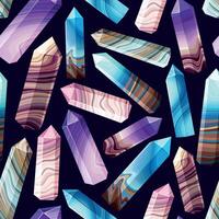 Vector seamless pattern with colorful crystal gems